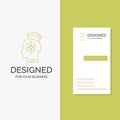 Business Logo for capability, head, human, knowledge, skill. Vertical Green Business / Visiting Card template. Creative background