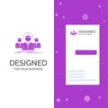 Business Logo for Business, career, employee, entrepreneur, leader. Vertical Purple Business / Visiting Card template. Creative