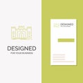 Business Logo for Castle, defense, fort, fortress, landmark. Vertical Green Business / Visiting Card template. Creative background