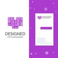 Business Logo for Center, centre, data, database, server. Vertical Purple Business / Visiting Card template. Creative background Royalty Free Stock Photo