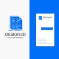 Business Logo for Code, coding, doc, programming, script. Vertical Blue Business / Visiting Card template Royalty Free Stock Photo