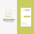 Business Logo for Code, coding, file, programming, script. Vertical Green Business / Visiting Card template. Creative background Royalty Free Stock Photo