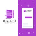 Business Logo for Code, coding, file, programming, script. Vertical Purple Business / Visiting Card template. Creative background Royalty Free Stock Photo