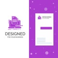 Business Logo for Coder, coding, computer, list, paper. Vertical Purple Business / Visiting Card template. Creative background Royalty Free Stock Photo
