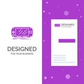 Business Logo for Console, device, game, gaming, psp. Vertical Purple Business / Visiting Card template. Creative background