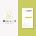 Business Logo for conversion difference, diversity, options, structure, user transition. Vertical Green Business / Visiting Card