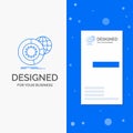Business Logo for data, big data, analysis, globe, services. Vertical Blue Business / Visiting Card template Royalty Free Stock Photo