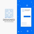 Business Logo for Data, infrastructure, network, matrix, grid. Vertical Blue Business / Visiting Card template