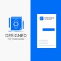 Business Logo for design, Tool, identity, draw, development. Vertical Blue Business / Visiting Card template