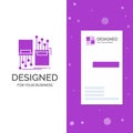 Business Logo for digital, fiber, electronic, lane, cable. Vertical Purple Business / Visiting Card template. Creative background Royalty Free Stock Photo