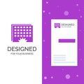 Business Logo for Event, management, processing, schedule, timing. Vertical Purple Business / Visiting Card template. Creative Royalty Free Stock Photo