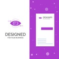 Business Logo for Business, eye, marketing, vision, Plan. Vertical Purple Business / Visiting Card template. Creative background