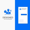 Business Logo for failure, fail, sad, depression, time. Vertical Blue Business / Visiting Card template