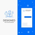 Business Logo for failure, fail, sad, depression, time. Vertical Blue Business / Visiting Card template