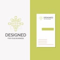 Business Logo for Function, instruction, logic, operation, meeting. Vertical Green Business / Visiting Card template. Creative