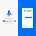 Business Logo for Launch, mission, shuttle, startup, publish. Vertical Blue Business / Visiting Card template Royalty Free Stock Photo