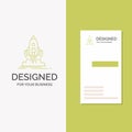 Business Logo for Launch, mission, shuttle, startup, publish. Vertical Green Business / Visiting Card template. Creative Royalty Free Stock Photo