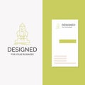 Business Logo for launch, startup, ship, shuttle, mission. Vertical Green Business / Visiting Card template. Creative background Royalty Free Stock Photo