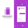 Business Logo for matches, camping, fire, bonfire, box. Vertical Purple Business / Visiting Card template. Creative background