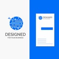 Business Logo for moon, planet, space, squarico, earth. Vertical Blue Business / Visiting Card template Royalty Free Stock Photo