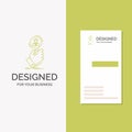 Business Logo for recruitment, search, find, human resource, people. Vertical Green Business / Visiting Card template. Creative