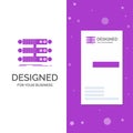 Business Logo for server, structure, rack, database, data. Vertical Purple Business / Visiting Card template. Creative background Royalty Free Stock Photo