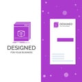 Business Logo for software, App, application, file, program. Vertical Purple Business / Visiting Card template. Creative Royalty Free Stock Photo
