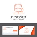 Business logo template for Algorithm, chart, data, diagram, flow. Orange Visiting Cards with Brand logo template Royalty Free Stock Photo