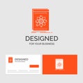 Business logo template for Api, application, developer, platform, science. Orange Visiting Cards with Brand logo template