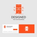 Business logo template for Api, interface, mobile, phone, smartphone. Orange Visiting Cards with Brand logo template