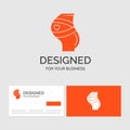 Business logo template for Belt, Safety, Pregnancy, Pregnant, women. Orange Visiting Cards with Brand logo template