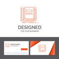 Business logo template for Book, notebook, notepad, pocket, sketching. Orange Visiting Cards with Brand logo template