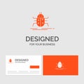 Business logo template for Bug, bugs, insect, testing, virus. Orange Visiting Cards with Brand logo template Royalty Free Stock Photo