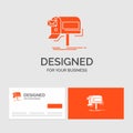 Business logo template for campaigns, email, marketing, newsletter, mail. Orange Visiting Cards with Brand logo template Royalty Free Stock Photo
