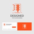 Business logo template for City, management, monitoring, smart, traffic. Orange Visiting Cards with Brand logo template
