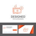 Business logo template for Business, cost, cut, expense, finance, money. Orange Visiting Cards with Brand logo template