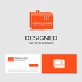 Business logo template for Crowdfunding, funding, fundraising, platform, website. Orange Visiting Cards with Brand logo template
