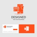 Business logo template for shopping, garments, buy, online, shop. Orange Visiting Cards with Brand logo template