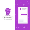 Business Logo for VR, googles, headset, reality, virtual. Vertical Purple Business / Visiting Card template. Creative background Royalty Free Stock Photo