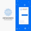 Business Logo for World, globe, SEO, business, optimization. Vertical Blue Business / Visiting Card template Royalty Free Stock Photo