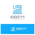 Business, Long, Modern, Term, Vision Blue outLine Logo with place for tagline