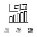 Business, Long, Modern, Term, Vision Bold and thin black line icon set