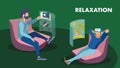 Business Lounge Zone Virtual Reality Relax Banner