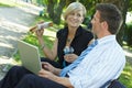 Business lunch outdoor Royalty Free Stock Photo