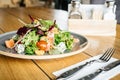 Business lunch on the table no people salad with papper and salt Royalty Free Stock Photo