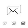 Business, Mail, Message Bold and thin black line icon set