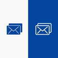 Business, Mail, Message Line and Glyph Solid icon Blue banner Line and Glyph Solid icon Blue banner Royalty Free Stock Photo