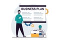 Business making concept with people scene in flat design for web Royalty Free Stock Photo