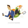 Business male and female user symbol illustration