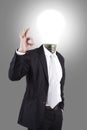 Business male with lamp-head Royalty Free Stock Photo